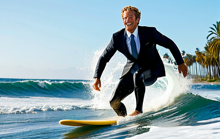 Adaptability**

A professional surfer riding a large wave, wearing a business suit under their wetsuit, symbolizing adapting to unexpected challenges. The wave represents the turbulent world of risk management. Palm trees and a bright, sunny sky in the background. The image should convey resilience and a positive attitude.
*safe for work*
*appropriate content*
*fully clothed*
*professional*

**