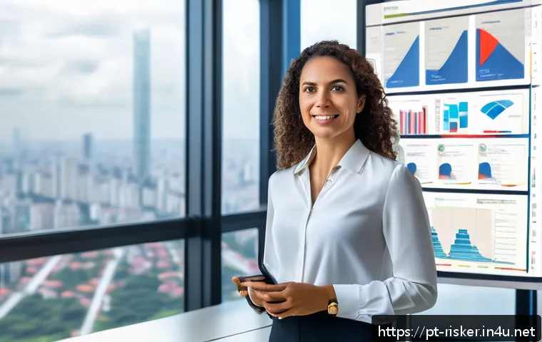 위험관리 관련 자격증의 취업시장 가치 - A professional Brazilian businesswoman in her early 30s, wearing smart business attire with a subtle...