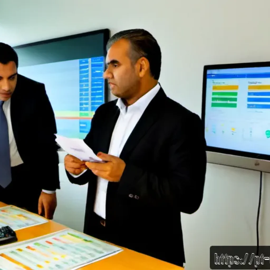 위험관리 보고서 작성법 - Photorealistic corporate risk management report preparation in a modern São Paulo office, Brazilian ...